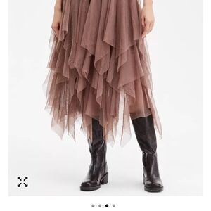 Elegant Layered Brown Skirt